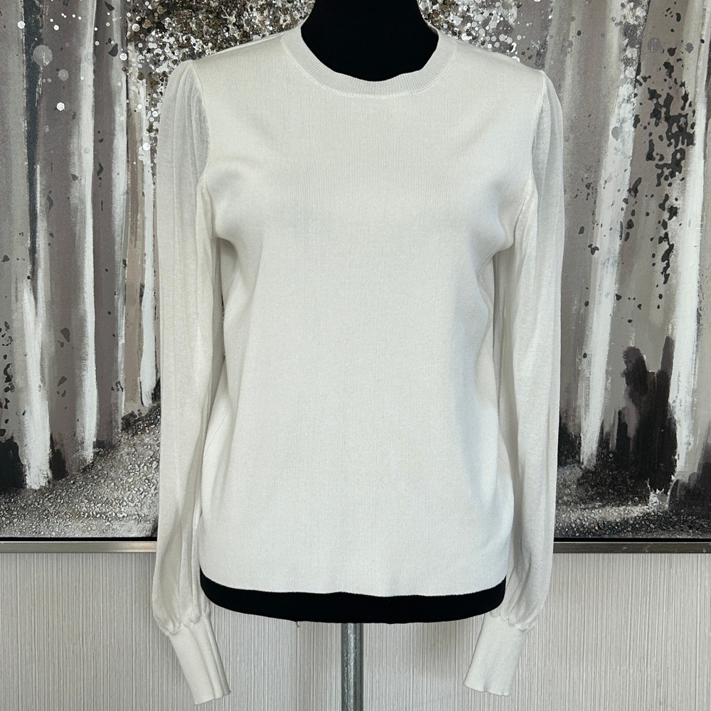 Contemporaine Par Simons Womens Cotton Blend Mock Neck Long Sleeve‎ Top - M - Picture 2 of 10